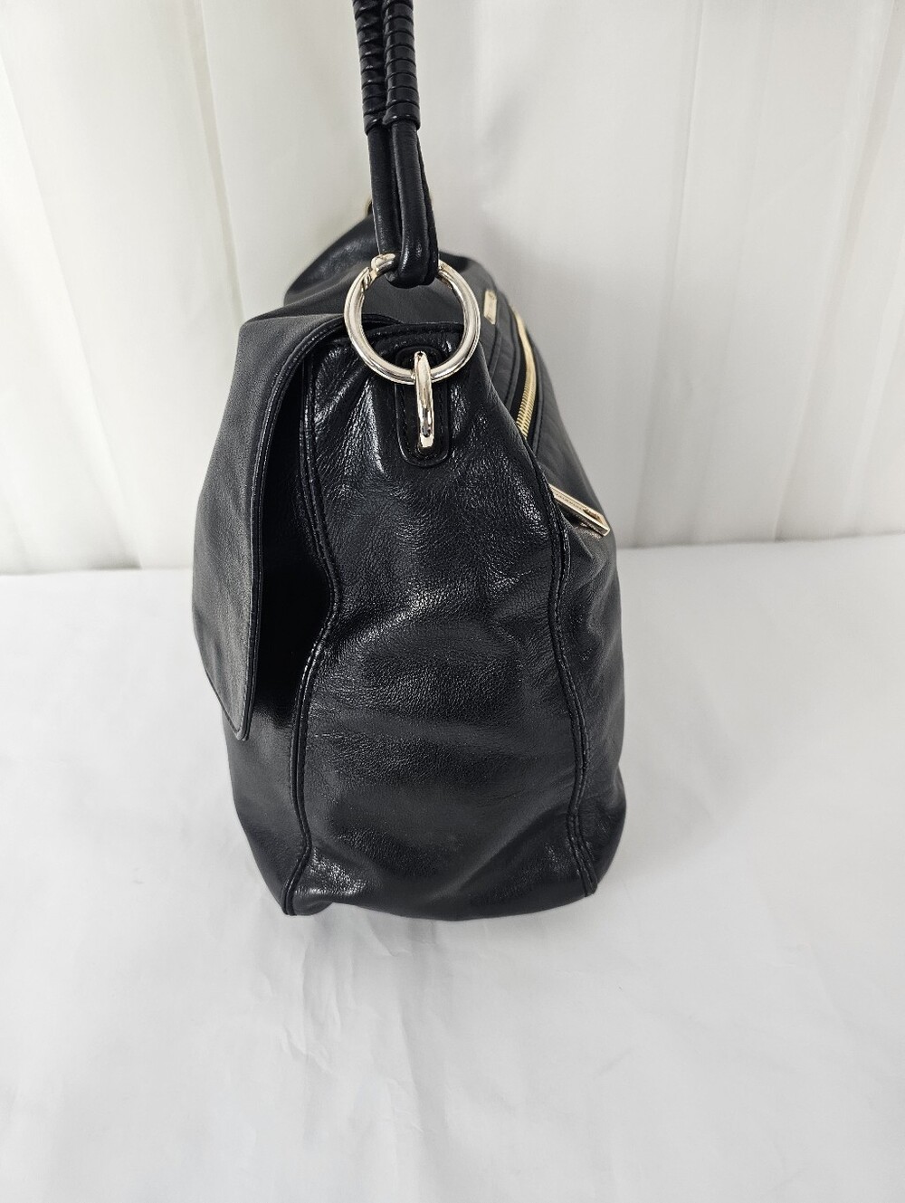 Rebecca Minkoff Black Leather Slouchy Hobo Bag Chic Y2K - Picture 10 of 11